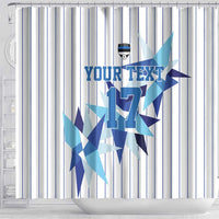 Custom Estonia Football Shower Curtain Retro Jersey White Version