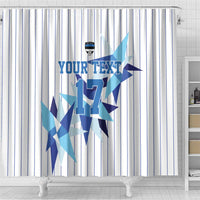Custom Estonia Football Shower Curtain Retro Jersey White Version