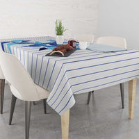 Custom Estonia Football Tablecloth Retro Jersey White Version