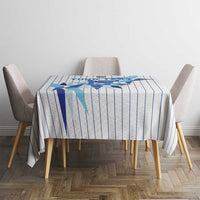Custom Estonia Football Tablecloth Retro Jersey White Version