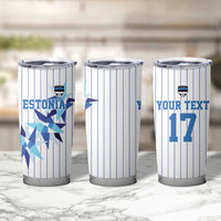 Custom Estonia Football Tumbler Cup Retro Jersey White Version