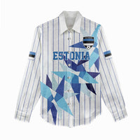 Custom Estonia Football Women Casual Shirt Retro Jersey White Version