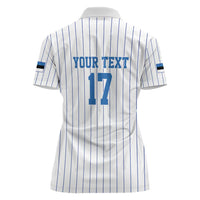 Custom Estonia Football Women Polo Shirt Retro Jersey White Version