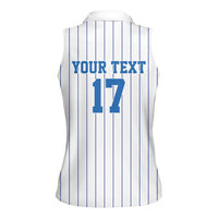 Custom Estonia Football Women Sleeveless Polo Shirt Retro Jersey White Version