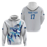 Custom Estonia Football Zip Hoodie Retro Jersey White Version