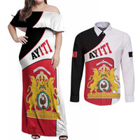Haiti First Empire Couples Matching Off Shoulder Maxi Dress and Long Sleeve Button Shirt Anpi an Ayiti 1804-1806