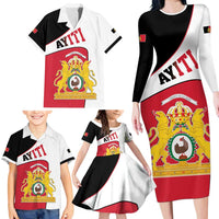 Haiti First Empire Family Matching Long Sleeve Bodycon Dress and Hawaiian Shirt Anpi an Ayiti 1804-1806