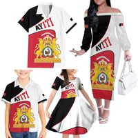 Haiti First Empire Family Matching Off The Shoulder Long Sleeve Dress and Hawaiian Shirt Anpi an Ayiti 1804-1806