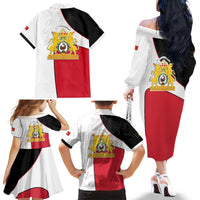 Haiti First Empire Family Matching Off The Shoulder Long Sleeve Dress and Hawaiian Shirt Anpi an Ayiti 1804-1806