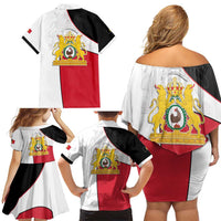 Haiti First Empire Family Matching Off Shoulder Short Dress and Hawaiian Shirt Anpi an Ayiti 1804-1806