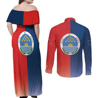 North Haiti State of Haiti Couples Matching Off Shoulder Maxi Dress and Long Sleeve Button Shirt Leta an Ayiti 1806-1811