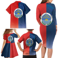 North Haiti State of Haiti Family Matching Long Sleeve Bodycon Dress and Hawaiian Shirt Leta an Ayiti 1806-1811