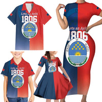 North Haiti State of Haiti Family Matching Short Sleeve Bodycon Dress and Hawaiian Shirt Leta an Ayiti 1806-1811