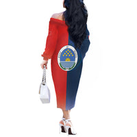 North Haiti State of Haiti Off The Shoulder Long Sleeve Dress Leta an Ayiti 1806-1811