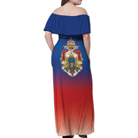 Personalized Haiti Second Empire Family Matching Off Shoulder Maxi Dress and Hawaiian Shirt Anpi an Ayiti 1849-1859