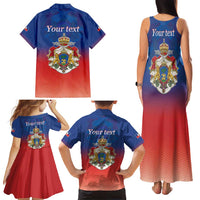Personalized Haiti Second Empire Family Matching Tank Maxi Dress and Hawaiian Shirt Anpi an Ayiti 1849-1859