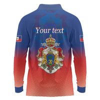 Personalized Haiti Second Empire Long Sleeve Polo Shirt Anpi an Ayiti 1849-1859