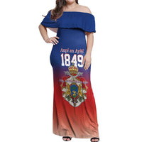 Personalized Haiti Second Empire Off Shoulder Maxi Dress Anpi an Ayiti 1849-1859