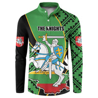 Republic of Lithuana Rugby Button Sweatshirt Sporty Style