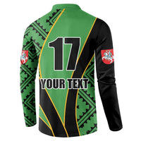 Republic of Lithuana Rugby Button Sweatshirt Sporty Style