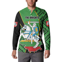 Republic of Lithuana Rugby Button Sweatshirt Sporty Style