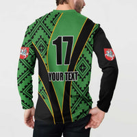 Republic of Lithuana Rugby Button Sweatshirt Sporty Style