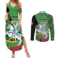 Republic of Lithuana Rugby Couples Matching Summer Maxi Dress and Long Sleeve Button Shirt Sporty Style