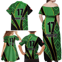 Republic of Lithuana Rugby Family Matching Off Shoulder Maxi Dress and Hawaiian Shirt Sporty Style
