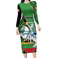 Republic of Lithuana Rugby Long Sleeve Bodycon Dress Sporty Style