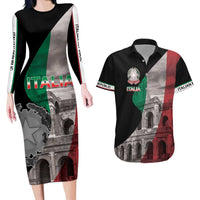Italian Republic The Pantheon Couples Matching Long Sleeve Bodycon Dress and Hawaiian Shirt Emblema della Repubblica Italiana