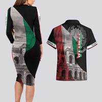 Italian Republic The Pantheon Couples Matching Long Sleeve Bodycon Dress and Hawaiian Shirt Emblema della Repubblica Italiana