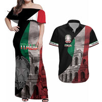 Italian Republic The Pantheon Couples Matching Off Shoulder Maxi Dress and Hawaiian Shirt Emblema della Repubblica Italiana