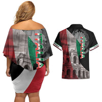 Italian Republic The Pantheon Couples Matching Off Shoulder Short Dress and Hawaiian Shirt Emblema della Repubblica Italiana