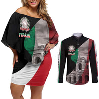 Italian Republic The Pantheon Couples Matching Off Shoulder Short Dress and Long Sleeve Button Shirt Emblema della Repubblica Italiana