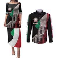 Italian Republic The Pantheon Couples Matching Puletasi and Long Sleeve Button Shirt Emblema della Repubblica Italiana