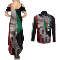 Italian Republic The Pantheon Couples Matching Summer Maxi Dress and Long Sleeve Button Shirt Emblema della Repubblica Italiana
