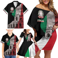 Italian Republic The Pantheon Family Matching Off Shoulder Short Dress and Hawaiian Shirt Emblema della Repubblica Italiana