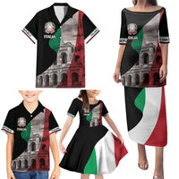 Italian Republic The Pantheon Family Matching Puletasi and Hawaiian Shirt Emblema della Repubblica Italiana
