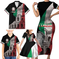 Italian Republic The Pantheon Family Matching Short Sleeve Bodycon Dress and Hawaiian Shirt Emblema della Repubblica Italiana