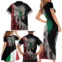 Italian Republic The Pantheon Family Matching Short Sleeve Bodycon Dress and Hawaiian Shirt Emblema della Repubblica Italiana