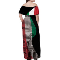 Italian Republic The Pantheon Off Shoulder Maxi Dress Emblema della Repubblica Italiana