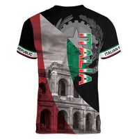 Italian Republic The Pantheon Women V-Neck T-Shirt Emblema della Repubblica Italiana LT17 - Wonder Print Shop