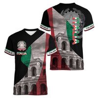 Italian Republic The Pantheon Women V-Neck T-Shirt Emblema della Repubblica Italiana LT17 - Wonder Print Shop