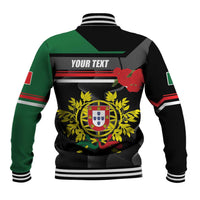 Personalized Portugal Coat of Arms with Carnation Baseball Jacket Portuguese Bandeira Verde-Rubra