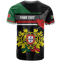 Personalized Portugal Coat of Arms with Carnation T Shirt Portuguese Bandeira Verde-Rubra