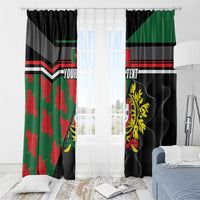 Personalized Portugal Coat of Arms with Carnation Window Curtain Portuguese Bandeira Verde-Rubra