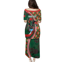 Personalized Portugal Rooster of Barcelos Family Matching Puletasi and Hawaiian Shirt Portuguese Flag