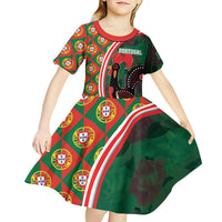 Personalized Portugal Rooster of Barcelos Kid Short Sleeve Dress Portuguese Flag