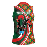 Personalized Portugal Rooster of Barcelos Women Sleeveless Polo Shirt Portuguese Flag