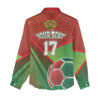 Custom Portugal Football Go Champions Women Casual Shirt Sporty Style